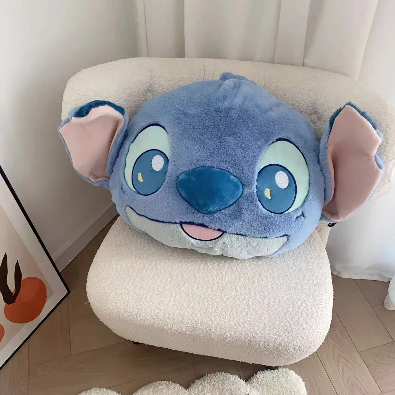 Comfortable Stitch Back Cushion Cuddly Throw Pillow Stuffed Anime Cushion Headrest Car Home Decor Sofa Bed Birthday Gifts 3