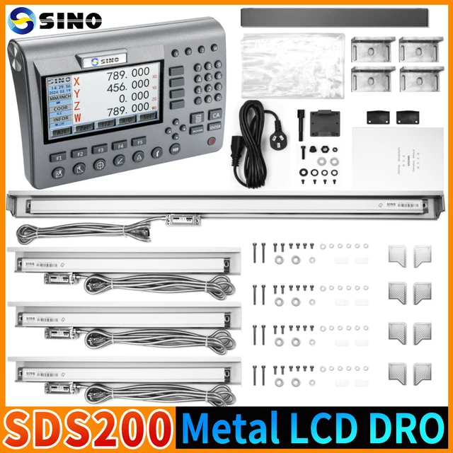 4 แกน LCD DRO ชุด Digital Readout จอแสดงผล 2/3/4 Pcs 5μm Linear Glass Scale ตัวเข้ารหัสสําหรับเครื่องกลึงเครื่องบดเครื่องจักรกล 1