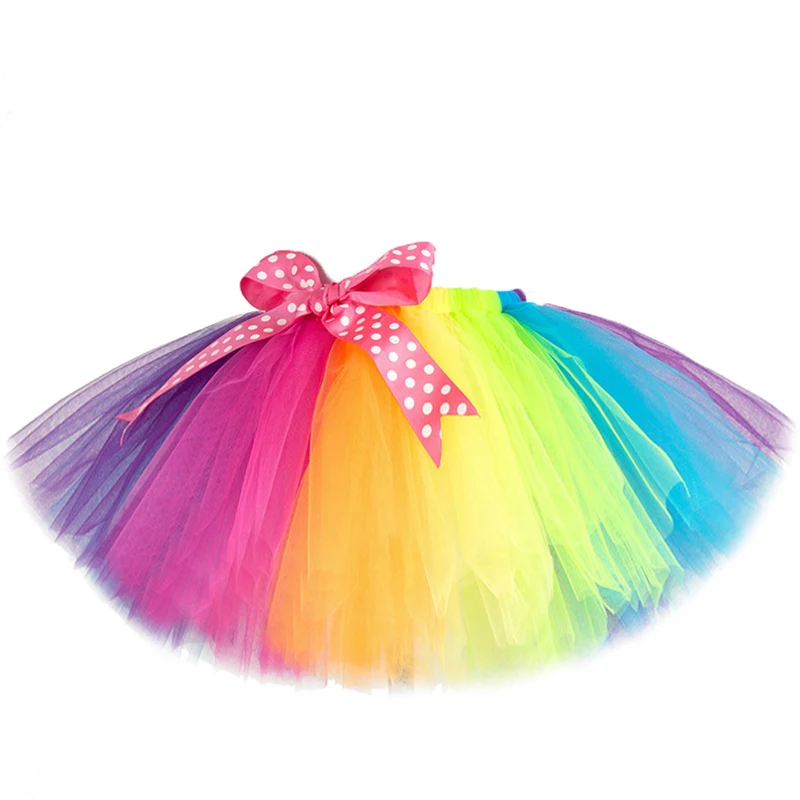 

Rainbow Tutu Skirt for Girls Princess Dance Tutus Toddler Kids Fluffy Tulle Skirts for Birthday Party Baby Girl Costume 0-14Y