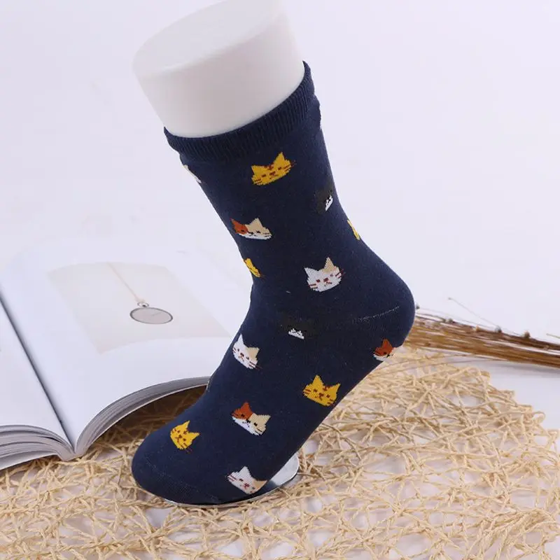 

Y1UB Autumn New Sock Animal Cartoon for Cat Beautiful for Women Cotton Socks 5 Colors