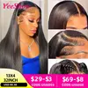 Straight Lace Front Wigs 13x6 HD Transparent Lace Frontal Wig Pre Plucked Remy 13x4 Brazilian Straight Human Hair Wigs For Women