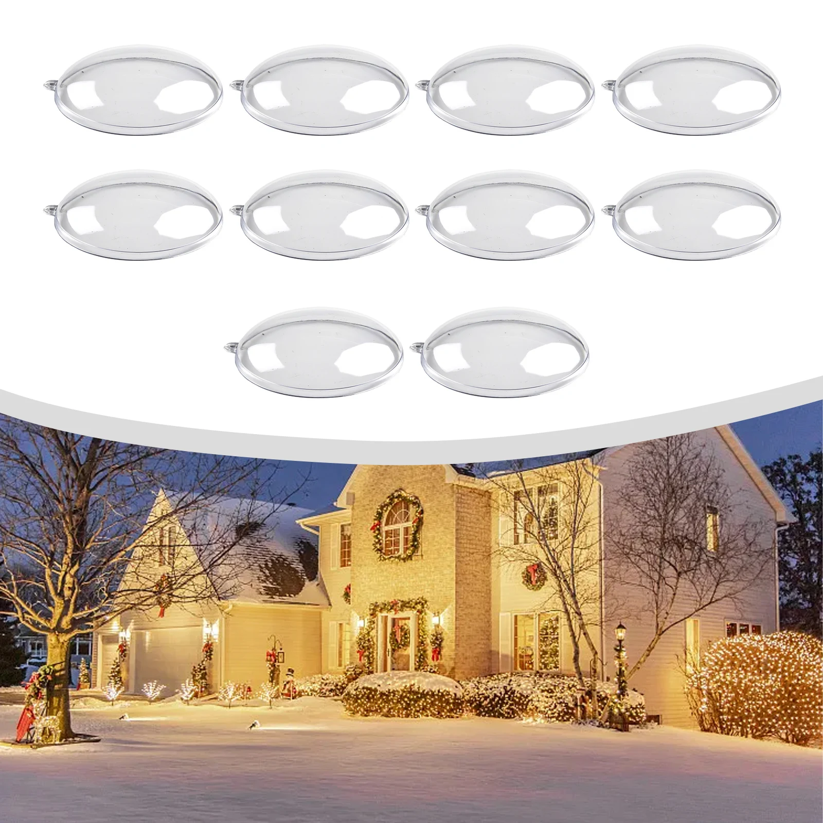 10pcs Transparent Flat Ball Plastic Clear Baubles Open Ball Candy Gifts Box 8/9cm Home Decor For Wedding Christmas Decoration