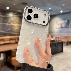 Sparkling Shell Pattern Glitter Phone Case - Bling Protector Cover - iPhone 14 Pro (White SS)