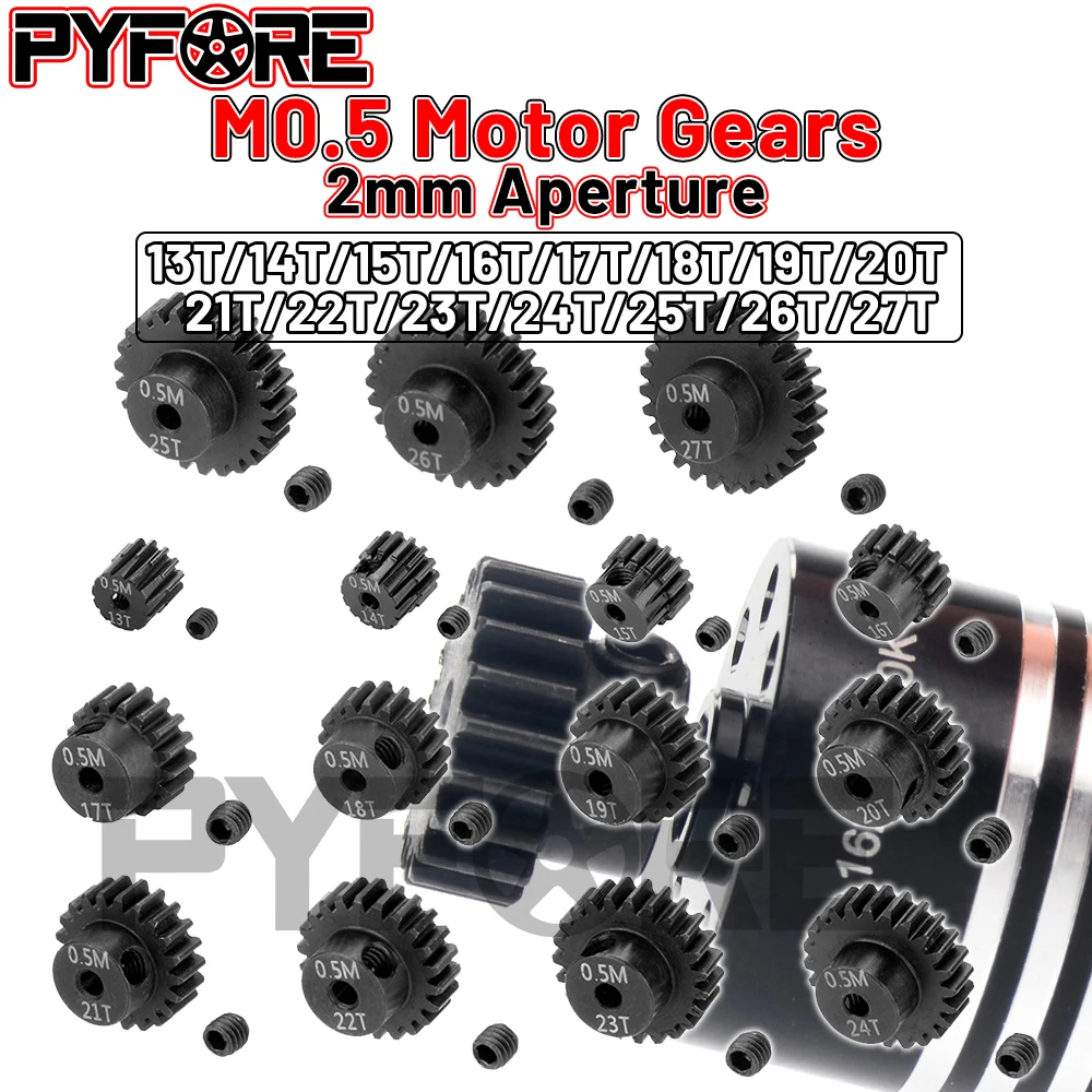 PYFORE M0.5 Motor Getriebe Ritzel 2mm Blende 13T - 27T für 1/18 1/24 RC Modell Auto Buggy Truck Crawler Zubehör