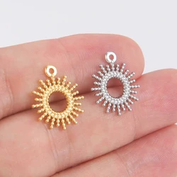 North Star Sun Stainless Steel Mini Pendant Charm (Silver)