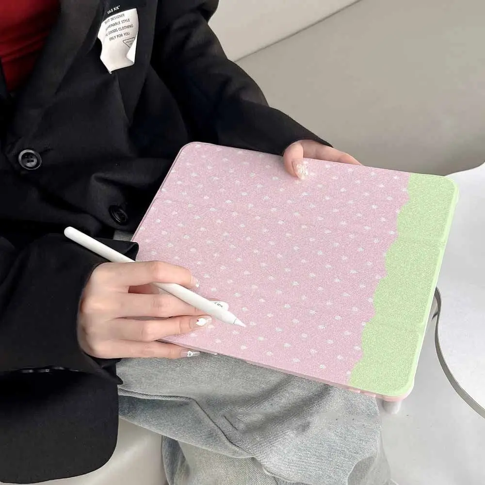 Korean Kawaii Cute Pink Rabbit Polka Dot iPad Cover