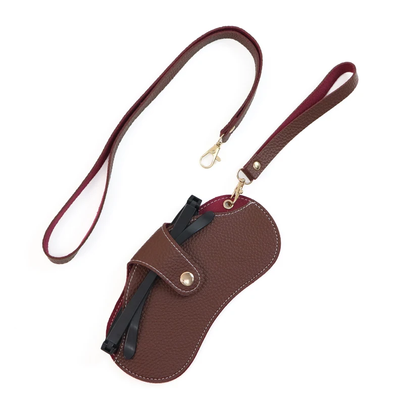 Chic Leather Soft Glasses Case - Fashionable Portable Eyewear Accessory