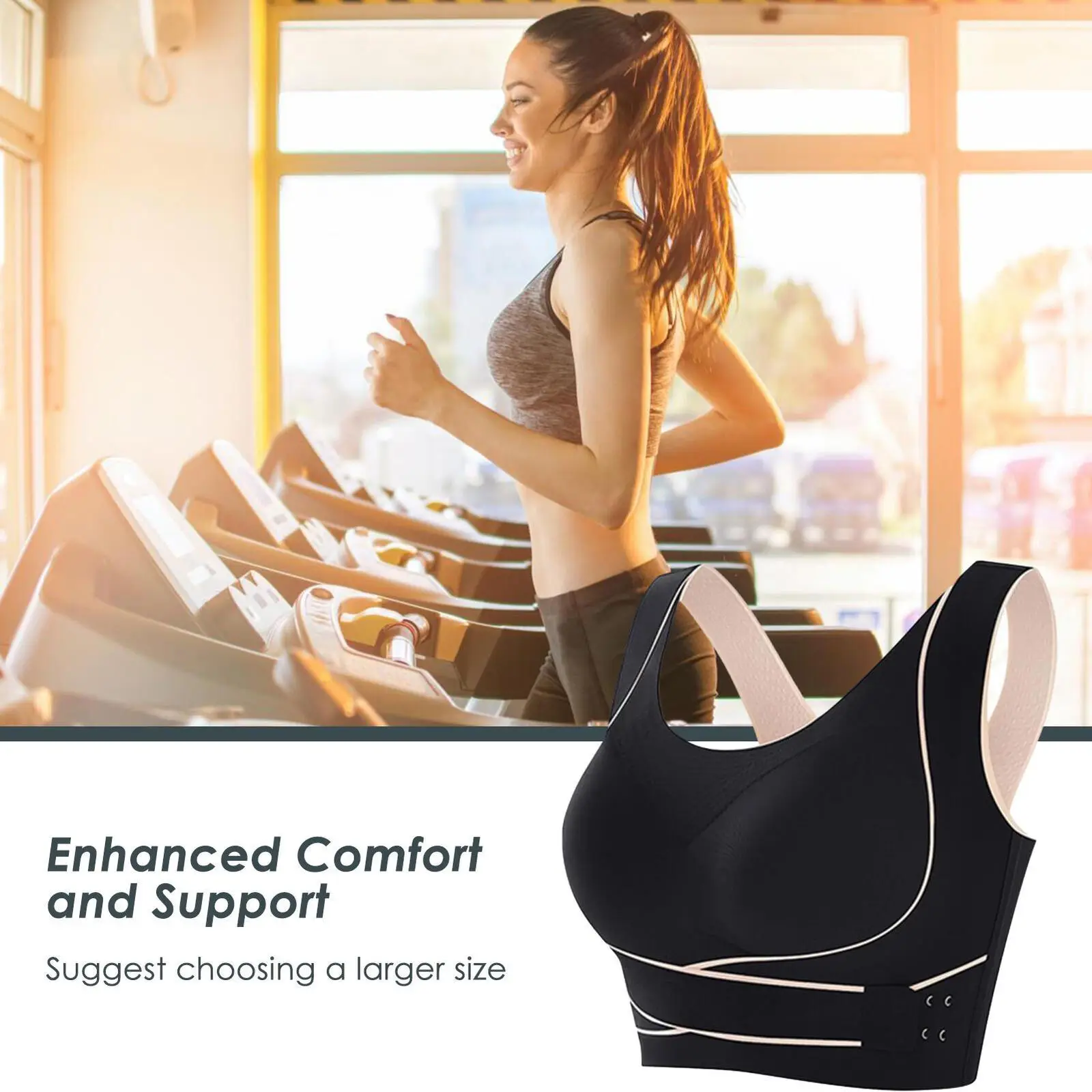 Reggiseno Senza Cuciture Donna Correzione Postura Reggiseno Donna Classico Top Soft Bra Estensione Reggiseno Yoga Bustier Reggiseno Imbottito Bralette T-Shirt Reggiseno Reggiseno Per Uso Quotidiano - Foto 6