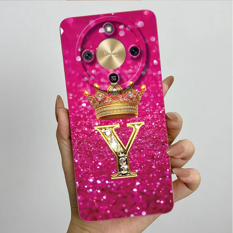 Fashion Initial Letter Couple Phone Case | Soft Silicone TPU Lens Protective Casing
