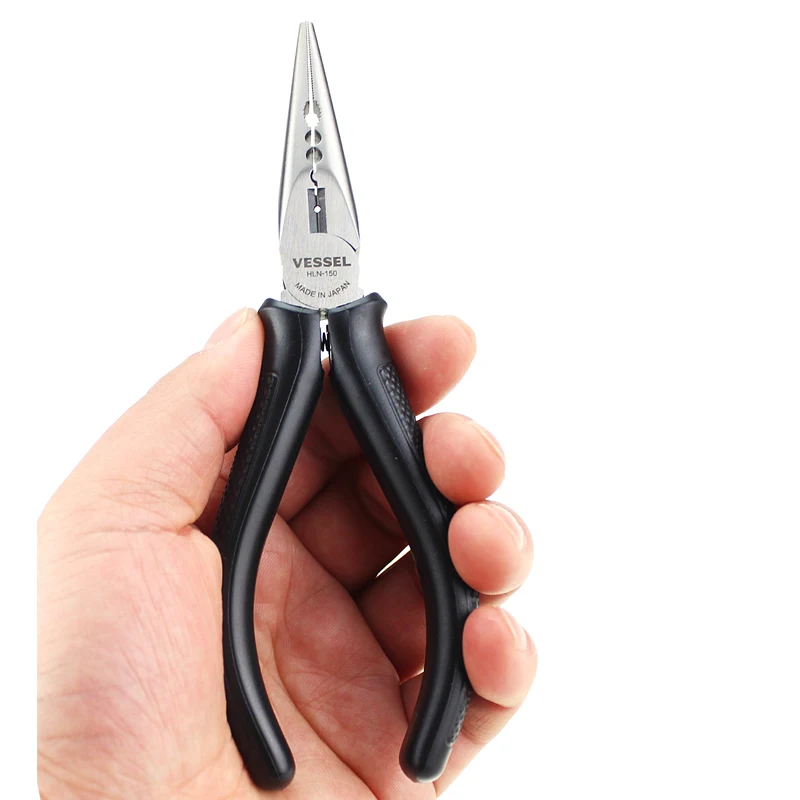 VESSEL Precision Long Reach Needle Nose Pliers with Muti-Purpose of Wire  Cutting, Bending, Crimping