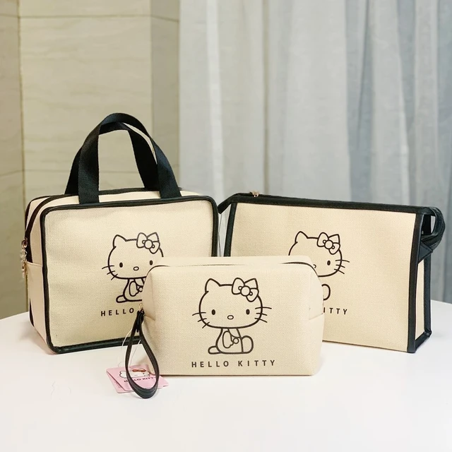 Hello Kitty Cosmetic Bags Sanrio Storage Box Make Up Case Lipstick Bag  Kawaii Makeup Purse Travel Organizer Zipper Accesorios - AliExpress
