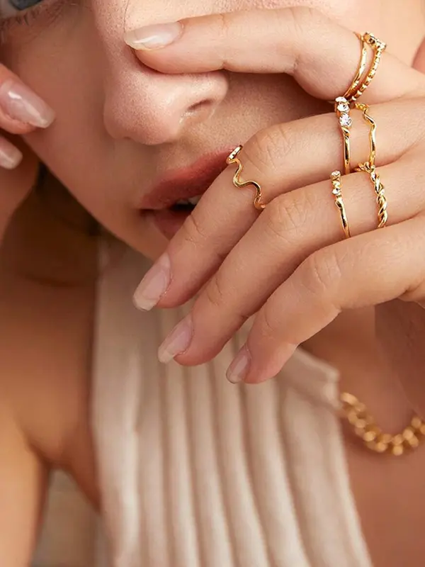 28pcs Fashion Ring Set for Women Heart Shaped Design Geometric Bohemian Element Accent Ring Daily Wear Dating Party Jewelry 2025 - Image 2