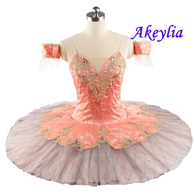 Girls Dark orange Paquita Ballet Tutu for Child Professional Ballet Tutu Platter Pancake Competition costume customize JN0110