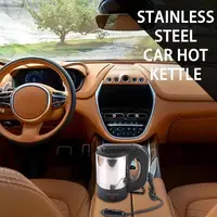 Car Kettle Truck Electric Water Heater Truck Stainless Steel Car Coffee Mug Heated Water Cup Pot Bottle 12V/24V For Travel 3
