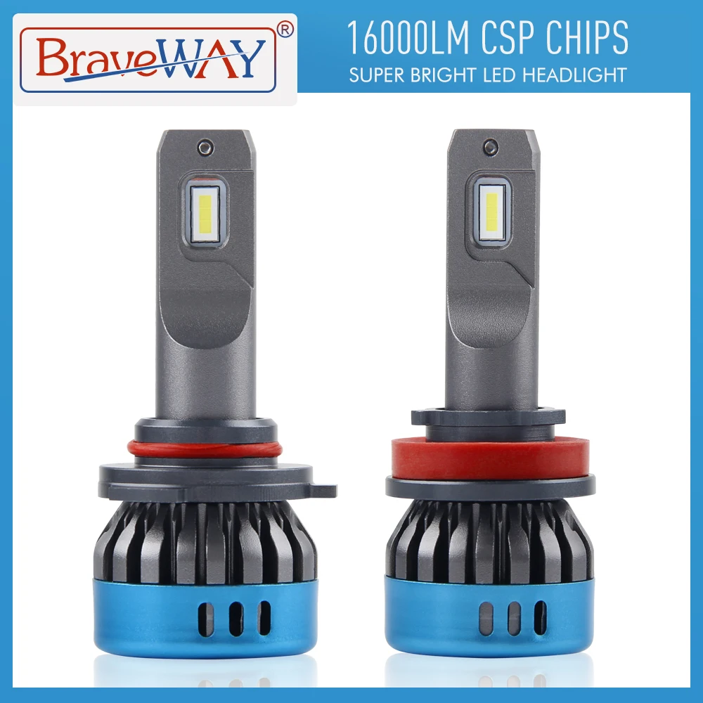 BraveWay Auto Lamps LED Chip H1 H4 H7 H8 H11 9005 HB3 9006 HB4 Car Led Headlight Bulb Fog Light 16000LM 6500K 50W Conversion Kit led car lights led lights led bulbs led headlights led car headlights car headlamps