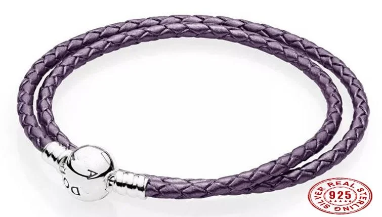 Pandora Purple Braided Double-Leather Charm Bracelet - 13.8inches | REEDS  Jewelers