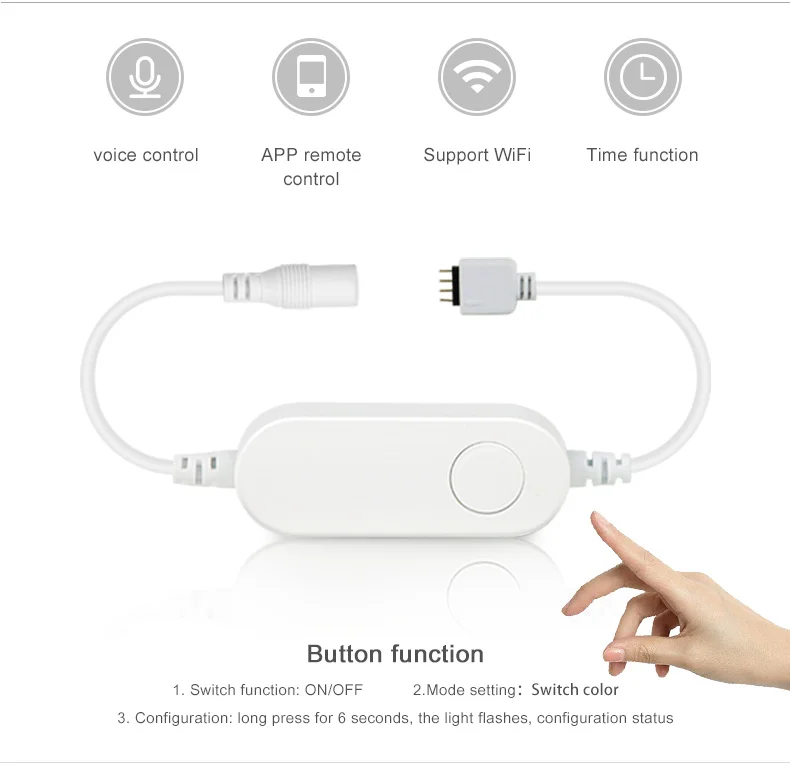 Description Picture 3 of itemTuya LED Strip Controller,Homekit Smart Home RGB Led Controller,DC interface/4pin Wifi Switch for 12V 5050/2835 COB Neon Light