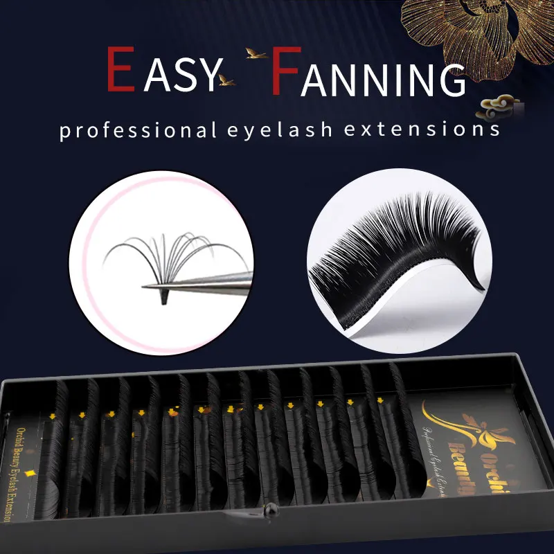 

Ресницы Орхидея Beauty Easy Fan, готовые объемные ресницы для наращивания, быстрые растущие ресницы, норковые ресницы, Натуральные Шелковые ресницы для наращивания
