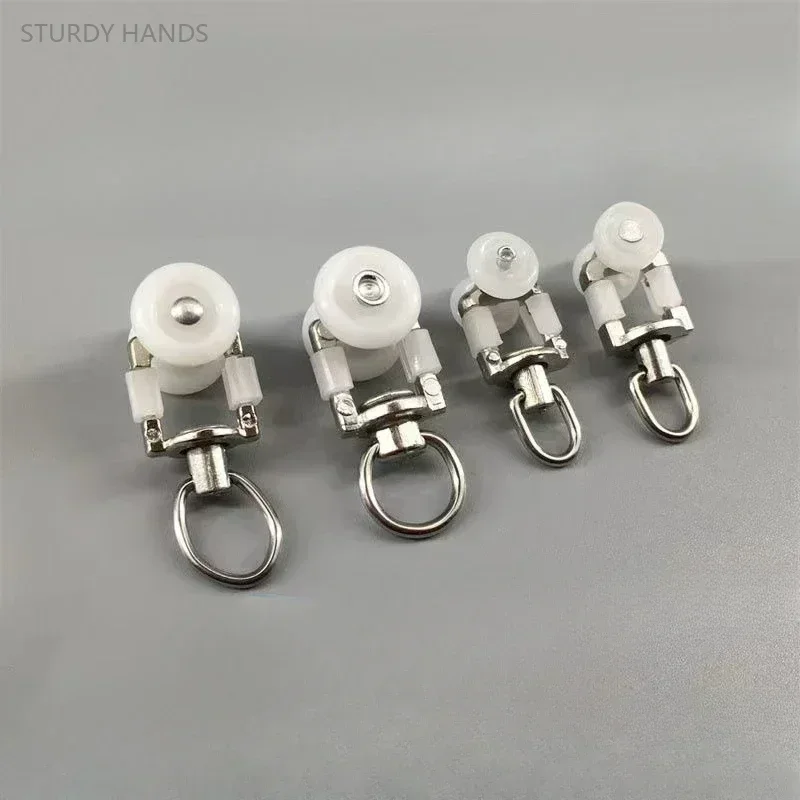 30PCS plastic curtain track pulley stainless steel metal pulley curtain hook wheel window decoration hardware accessories curtain hooks curtain clip curtain track bracket