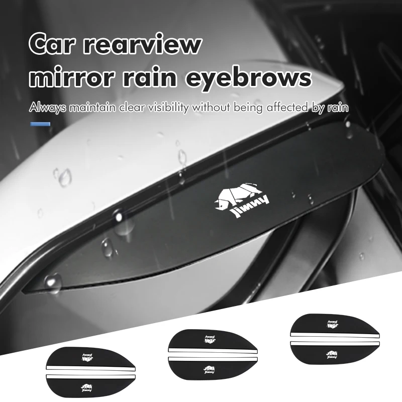 Car Sun Visor Rearview Mirror Rain Eyebrow Shield Sticker 2pcs For Suzuki Jimny jb23 jb64 jb43 jb74 jb53 jb32