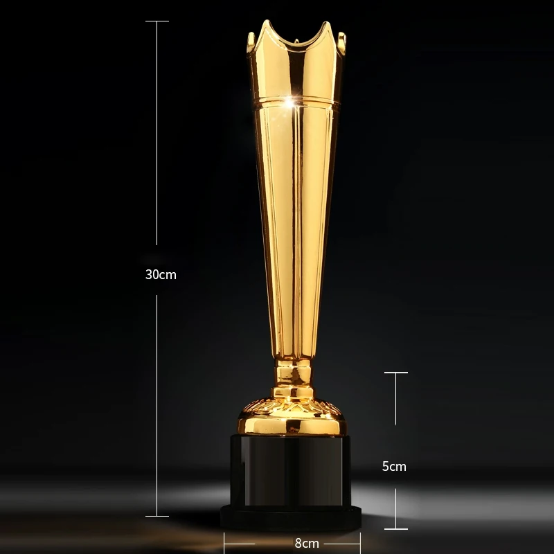 Customized Resin Trophy, Gold, silver, copper Annual Meeting Excellent Employee Souvenirs Decoration Crystal Base Lettering, 1Pc