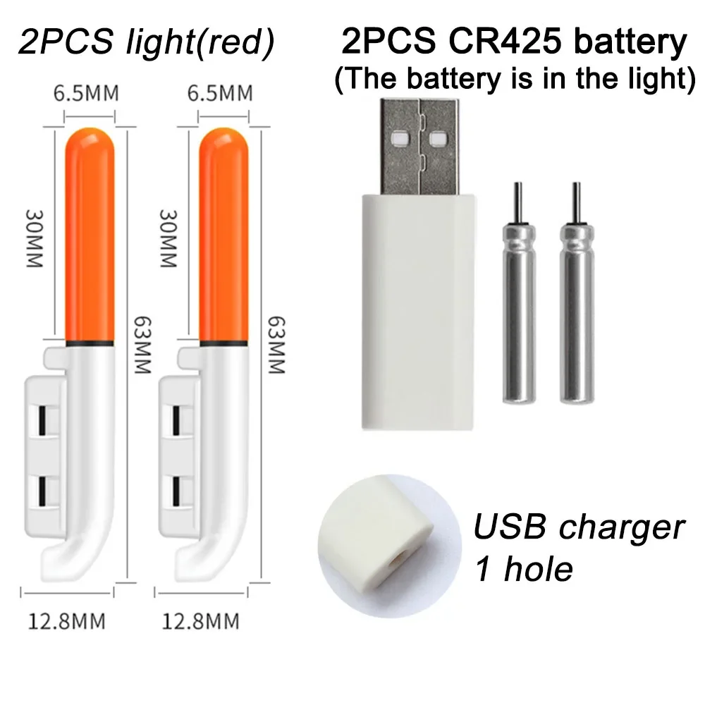 Waterproof LED Luminous Fishing Rod Light with USB Rechargeable Battery