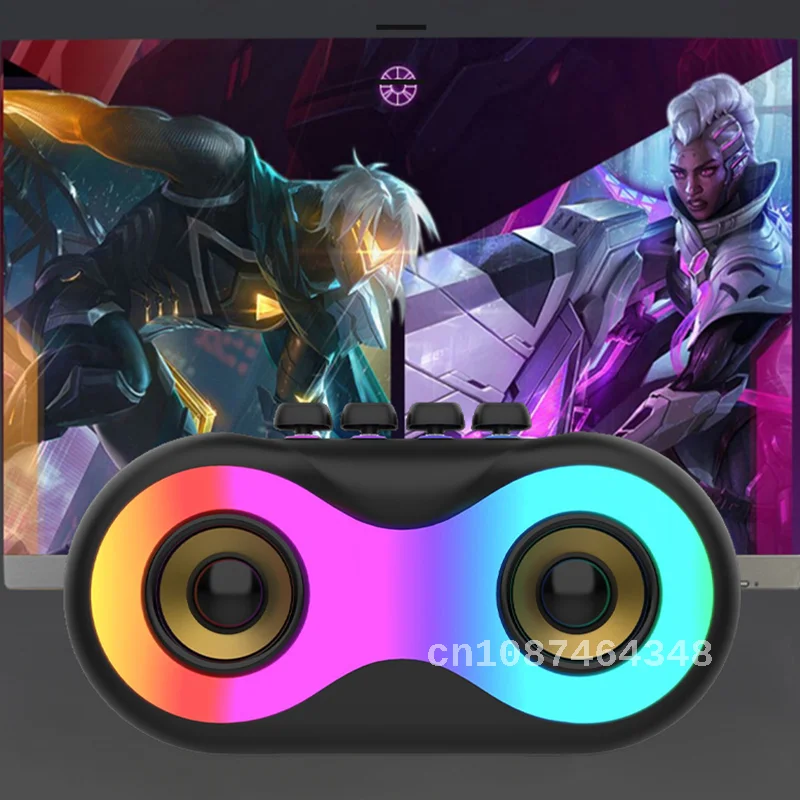Cyboris NewRGB 무선 블루투스 다채로운 컴퓨터 가정용 자동차 미니 듀얼 스피커, 대용량 서브우퍼 블루투스 스피커 사운드 박스