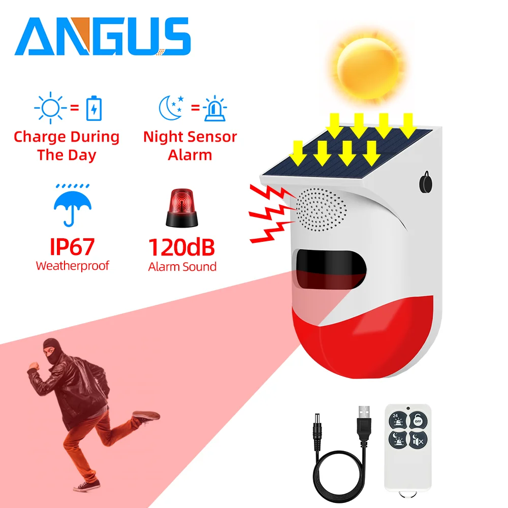 

Датчик движения, новая зарядная сигнализация, интеллектуальная система охранной сигнализации для дома и улицы, беспроводной детектор движения