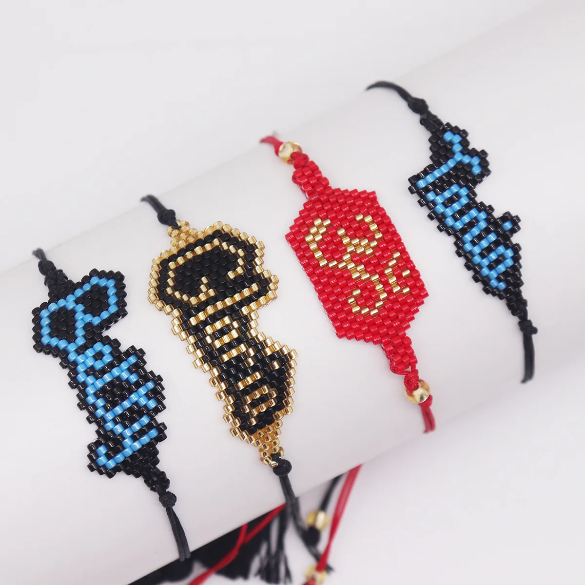 

Браслет с бусинами и английским алфавитом, оригинальный дизайн, ручная вязка, богемный Регулируемый Геометрический стиль, простой браслет