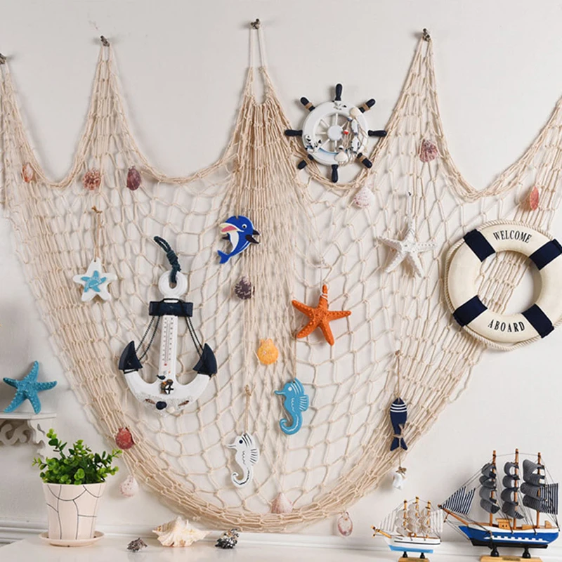 Red de pesca decorativa mediterráneo, cuerda de cáñamo, accesorios de  fotografía, fondo, decoración de pared, adornos, regalo de cumpleaños para  niños - AliExpress