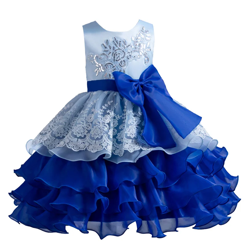 White Wedding Birthday Gown Lace Tutu Princess Dress Floral Embroidery Girls Children Clothing Kids Party For Girl Clothes girls dress princess costume