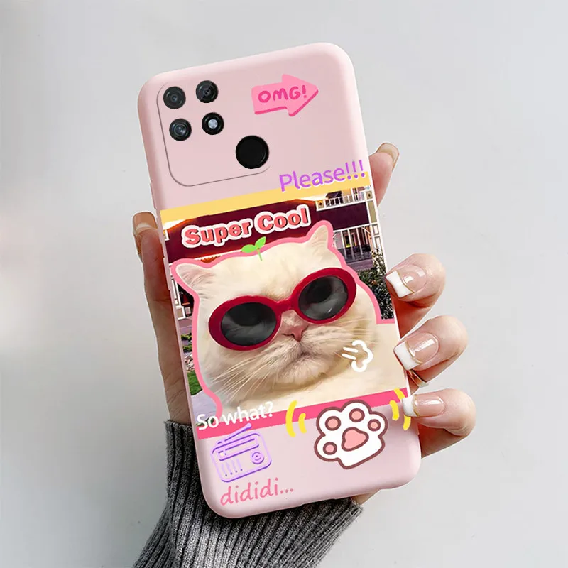 Cute Cat Cartoon Shockproof Soft Silicone TPU Phone Back Cover