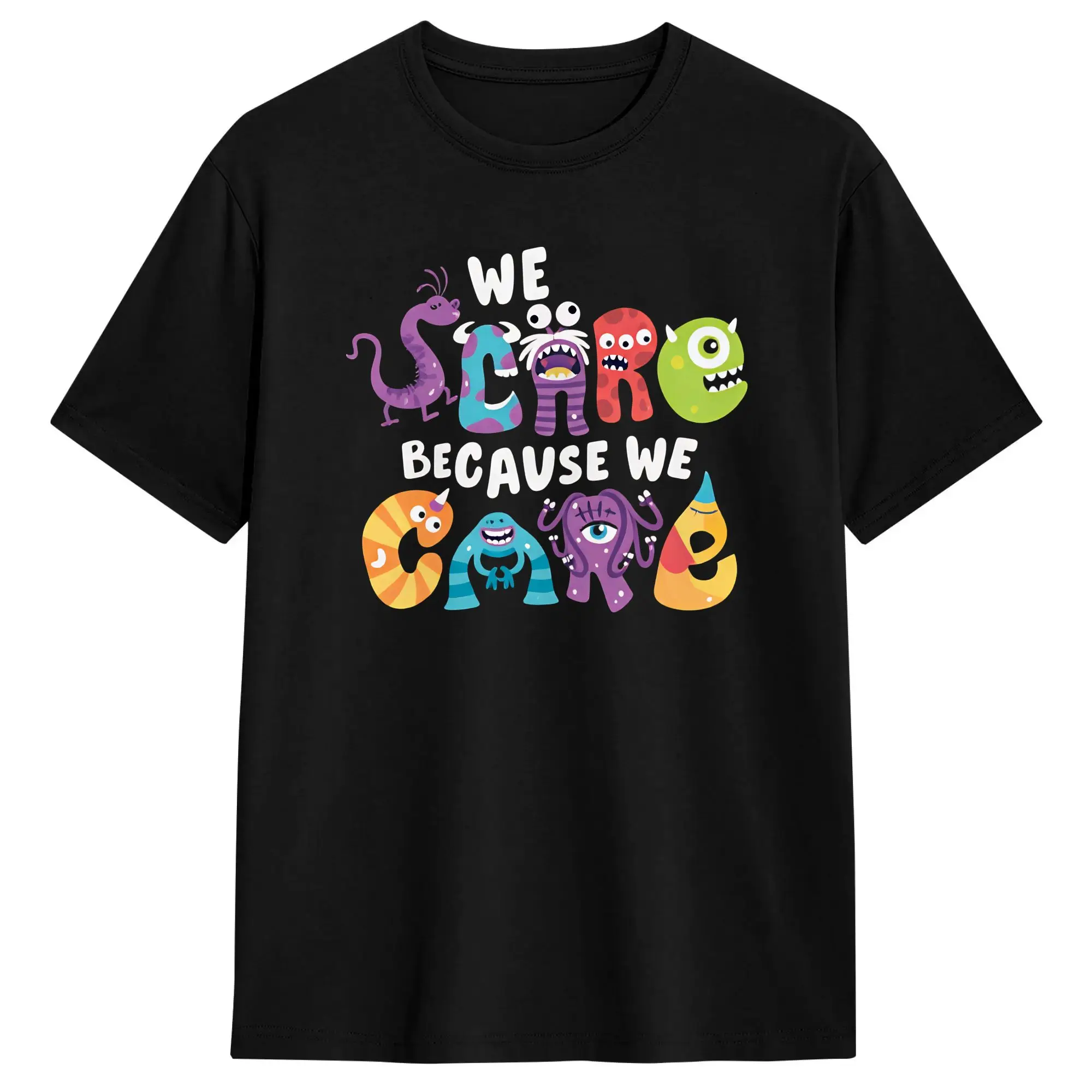 Herren-T-Shirt „Comic MU“ von Monsters Inc. aus reiner Baumwolle, einzigartiges Kurzarm-T-Shirt mit Rundhalsausschnitt, T-Shirt in Übergröße