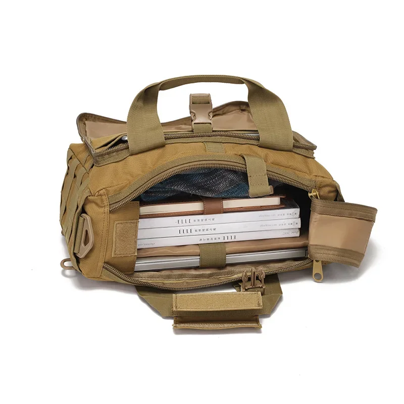 Borsa Tattica Portatile a Tracolla Grande Capacità per Laptop, Campeggio ed Escursionismo - immagine 2