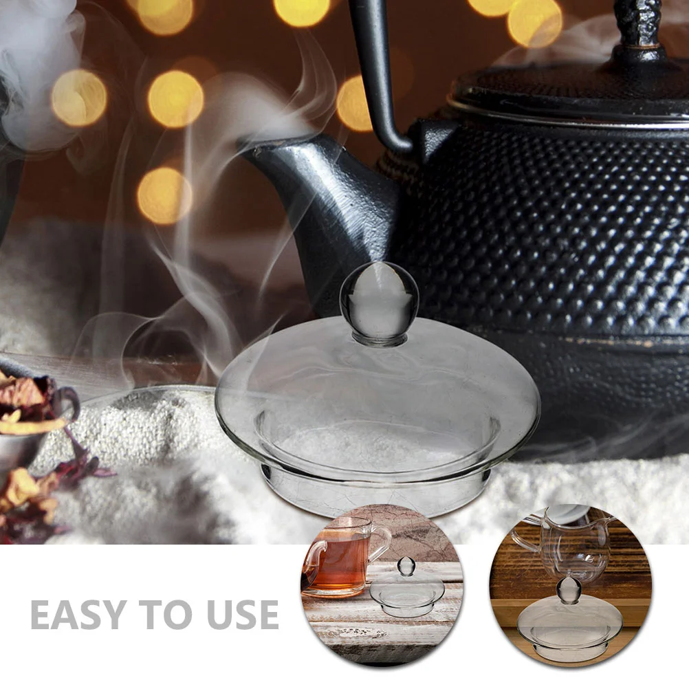 Teapot Lid Strainer Kettle Glass Cover Filter for Household Travel Replacement Decorative
