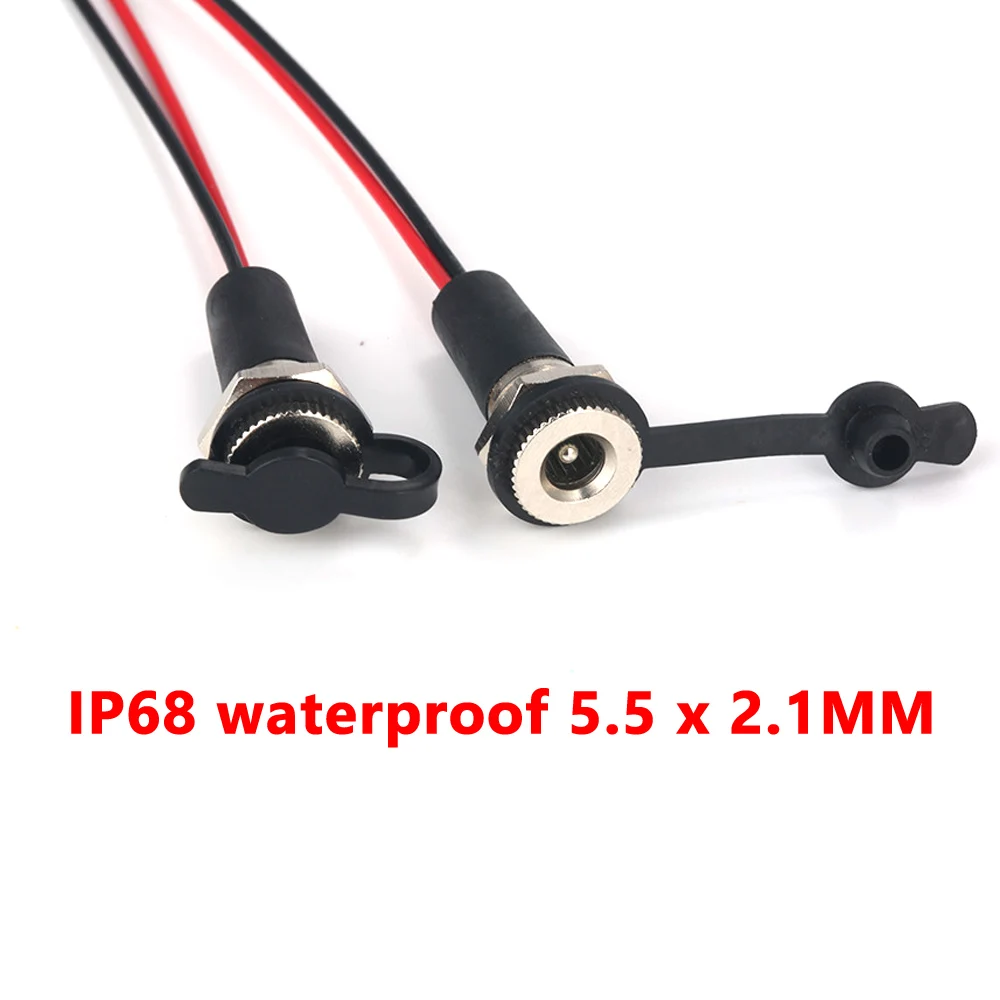 Kit 10 Prises DC 5.5x2.1mm Avec Connecteurs Mâles Et Capuchons étanches – 30V 5A, Parfait Pour Montage Sur Panneau