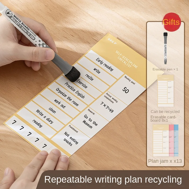 Multi-function Rotating Pen Holder Self-discipline Clock in Desktop Learning Pen Holder Storage Box Desktop Storage Rack