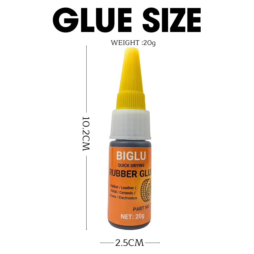 20g Instant Tire Repair Black Glue Liquid Strong Rubber Wear-resistant Non-corrosive Adhesive Instant Bond Leather 4