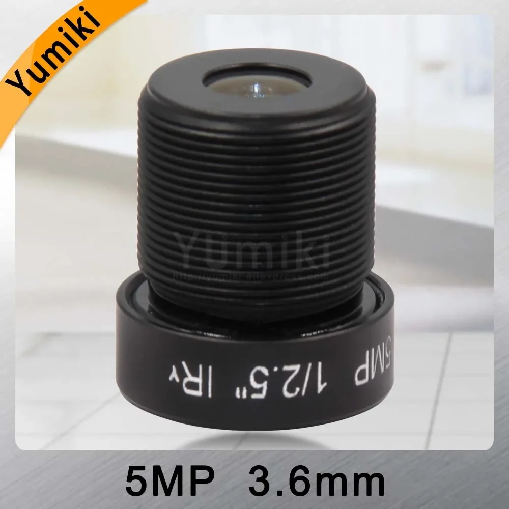 Camera Lens Yumiki 5.0Megpixel M12 MTV 3.6mm 5MP HD CCTV Camera Lens IR HD Security Camera Lens Fixed Iris