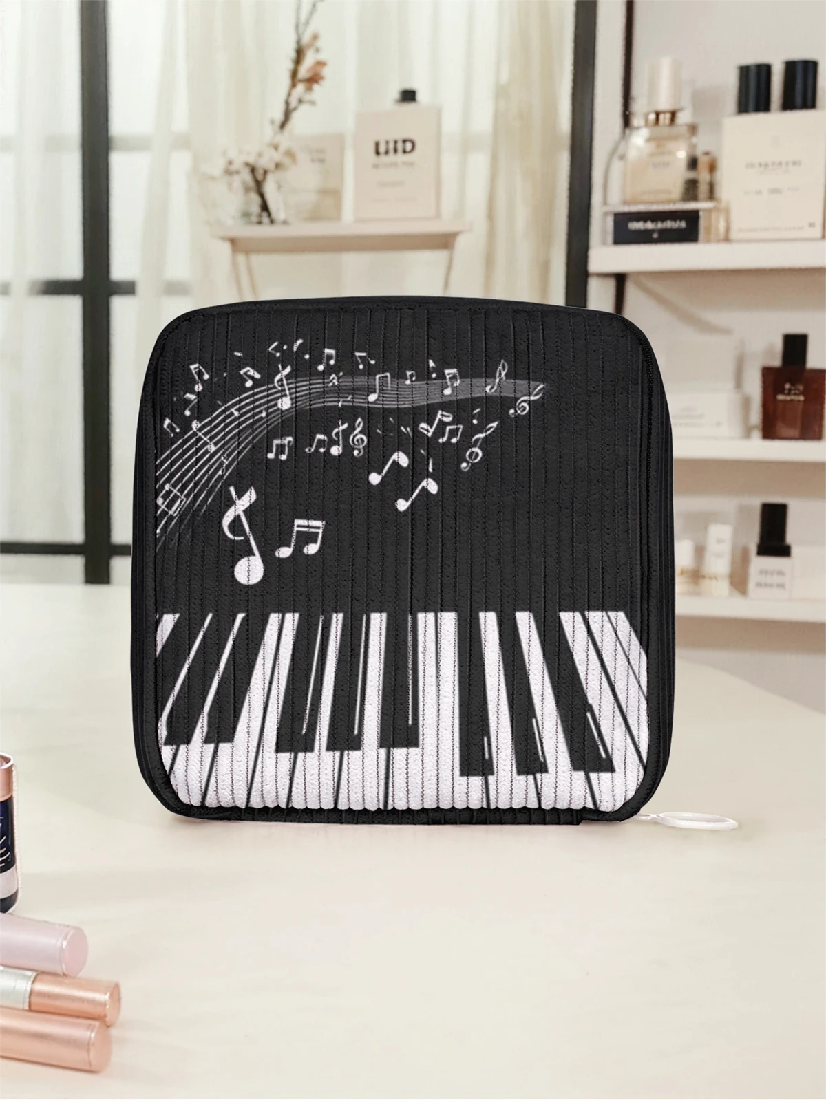 Piano pattern printed sanitary napkin storage bag, women's lightweight tissue bag, sanitary tissue bag