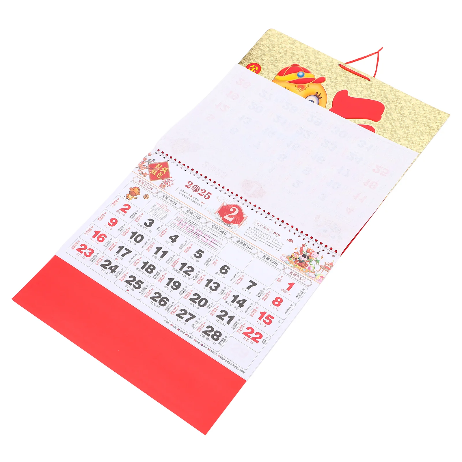 2025 달력 월 중국 벽, 선명한 인쇄 섬세한 걸이식 사무실 가정 용품, 뱀 년, 매일