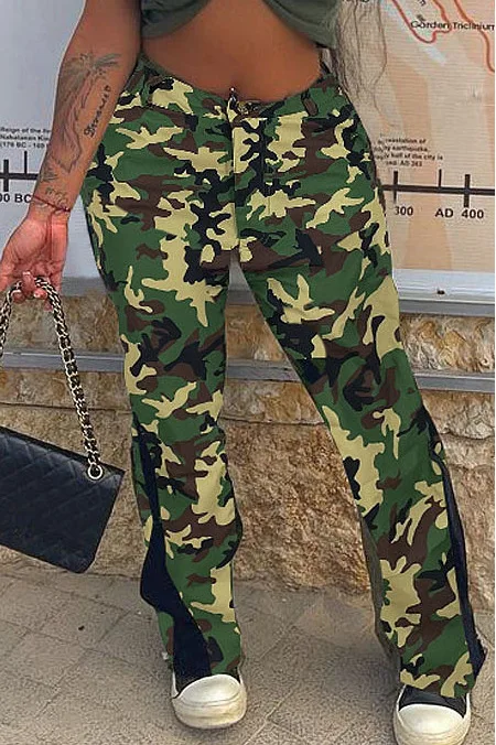 

European Style Woman Pant Camouflage Spring Summer Trouser Female High Wasit Jean Casual Woman Sweatpants