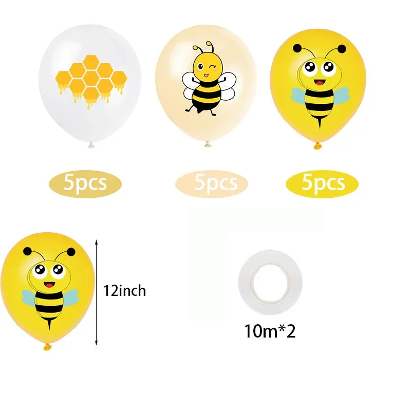 Cake Toppers Balloons Happy Bee Day 1st Birthday Party Baby Themed Birthday Party Decorations foil birthday balloons,party supplies,party decorations,balloon decorations,balloon decoration kit,foil balloons