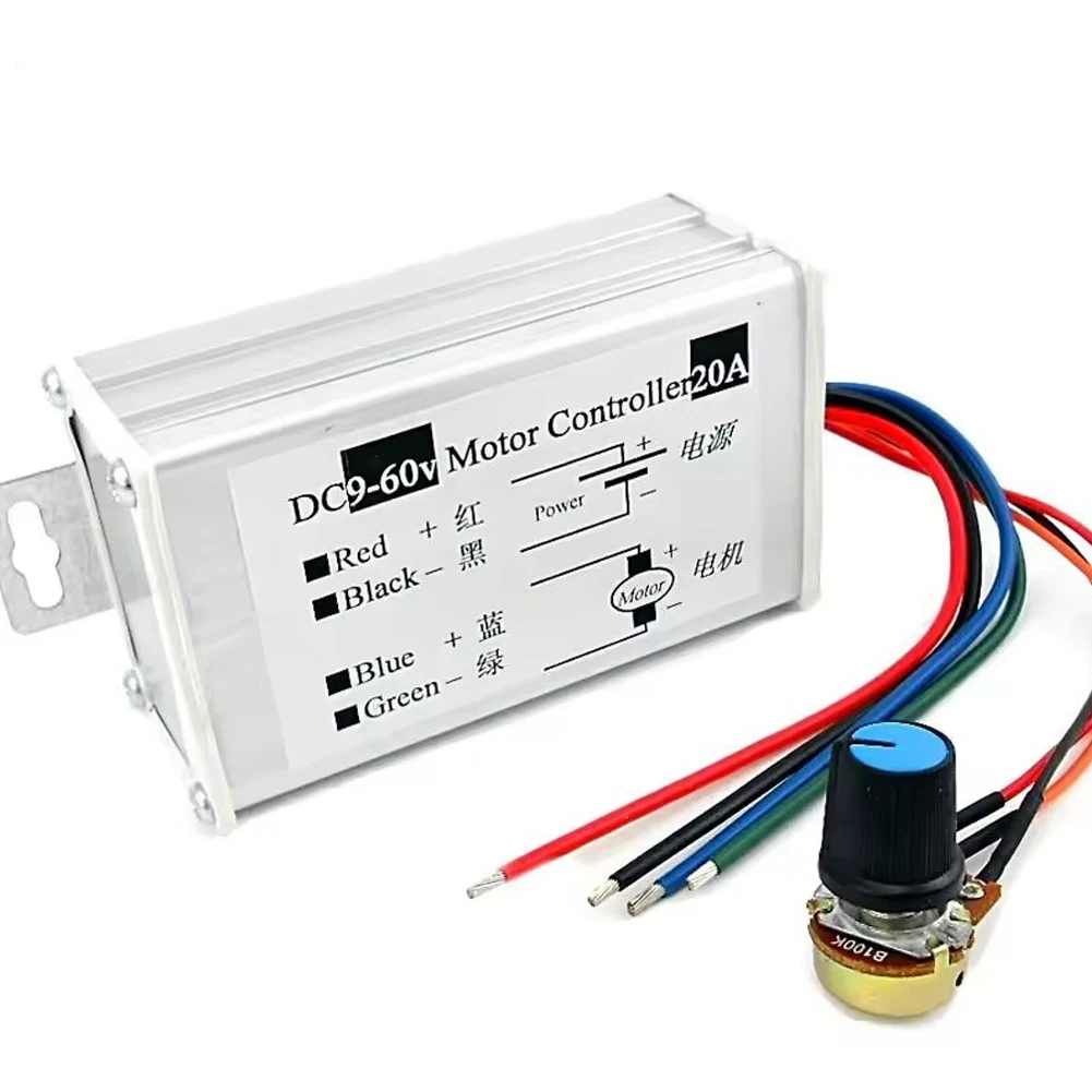 모터 펄스 폭 변조기 조절기 DC 9V-60V 12V 24V 60V 20A PWM DC 모터 드라이버 속도 조절기 DC 모터 컨트롤러