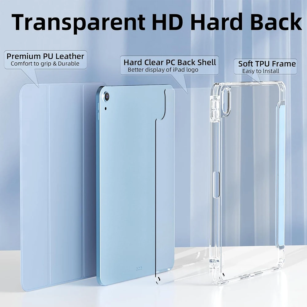 Sleek Tri-fold Clear Acrylic Tablet Case