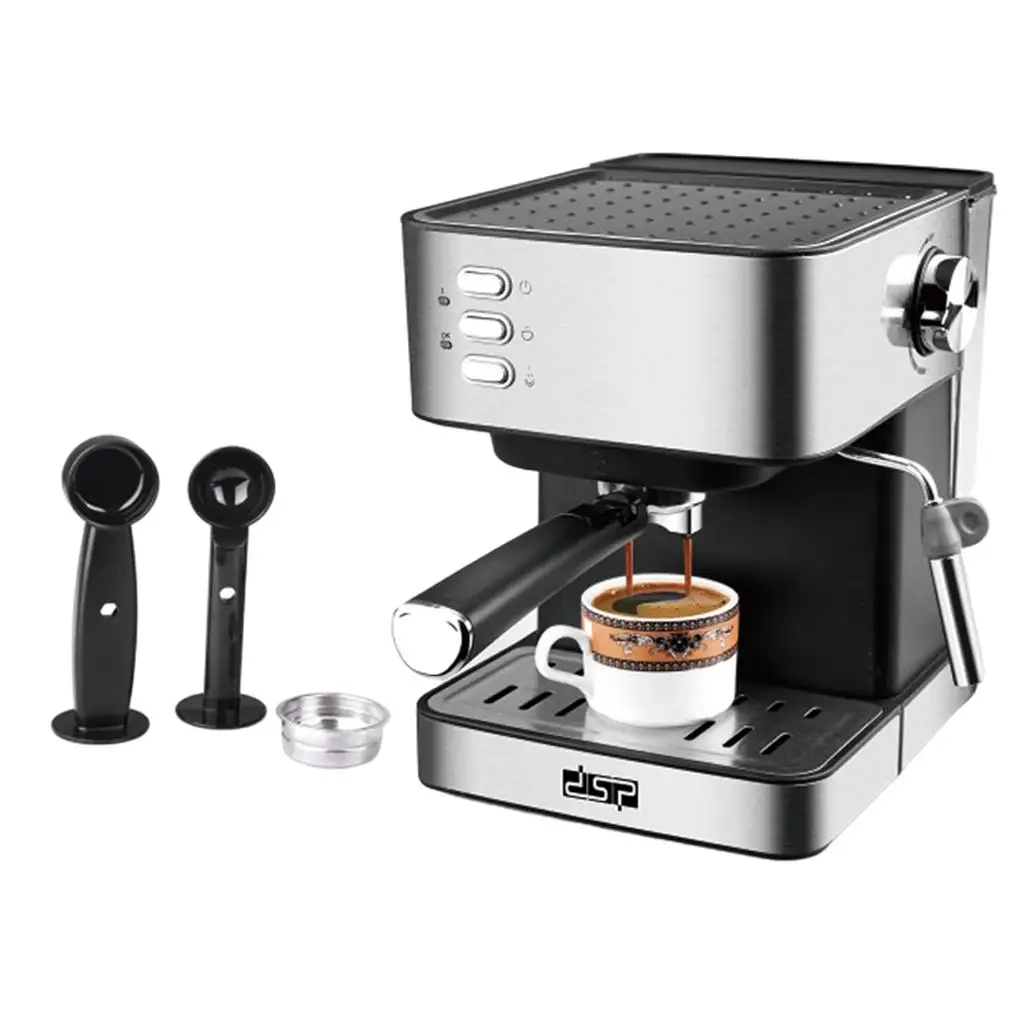 

850W Espresso Coffee Machine Stainless Steel Steam Milk Froth Machine for Espresso Latte &Cappuccino 1.6L Removable Water Tank