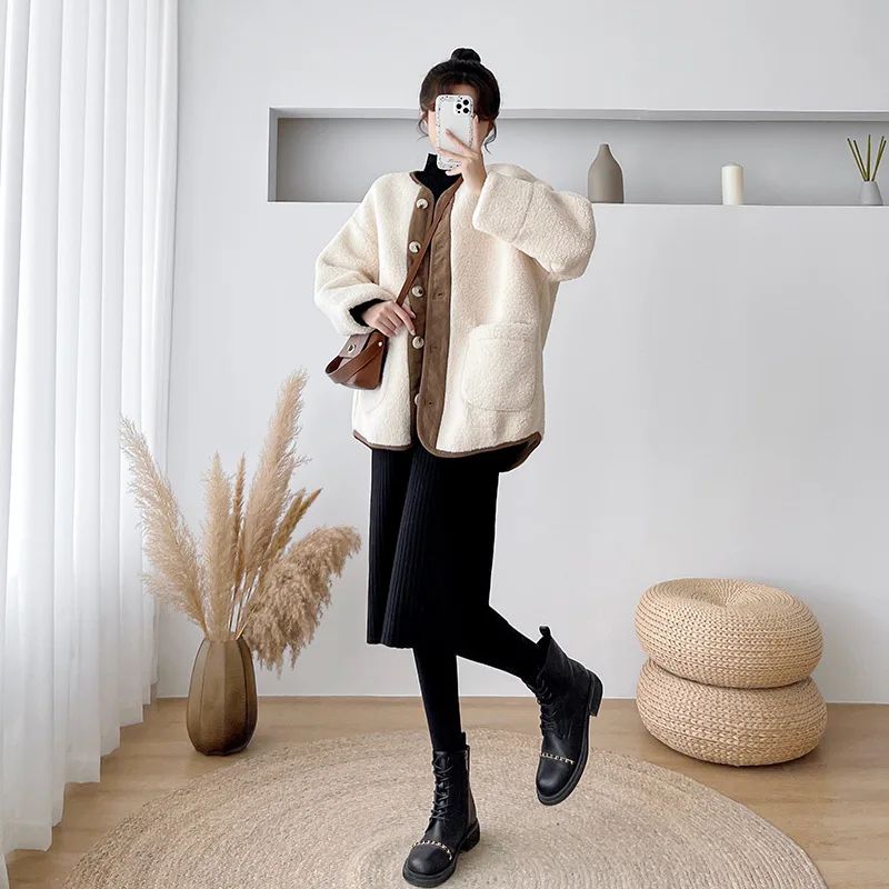 Artificial-fur Winter Jacket Maternity Pregnant Women Clothing Pregnancy Coat Artificial-Fleece Jackets Thick Coat Female Warm