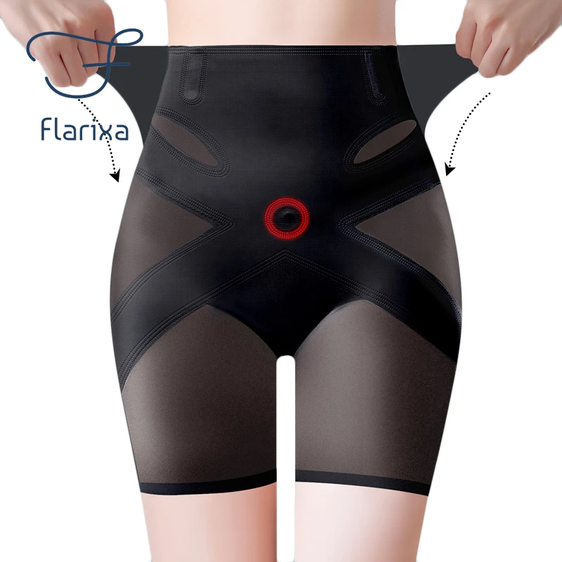 Shapewear Panties Flarixa High Waist Belly Control Panties For Women Waist Shaper Tummy Slimming Underwear Cross Body Shaper Mesh Hip Lift Pants