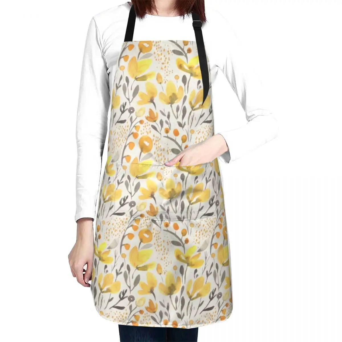 

Yellow field Apron for home useful pieces restaurant accessories Cute Kitchen Accessories waiter apron