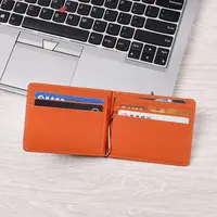Business Sollid Thin Wallet Credit Card Men Wallet Bifold Money Clip ID Card Holder Short Skin Purses 2